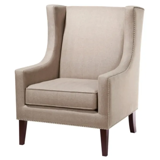 Taupe Upholstered Wingback Accent Chair-Kirkland's Home Sale