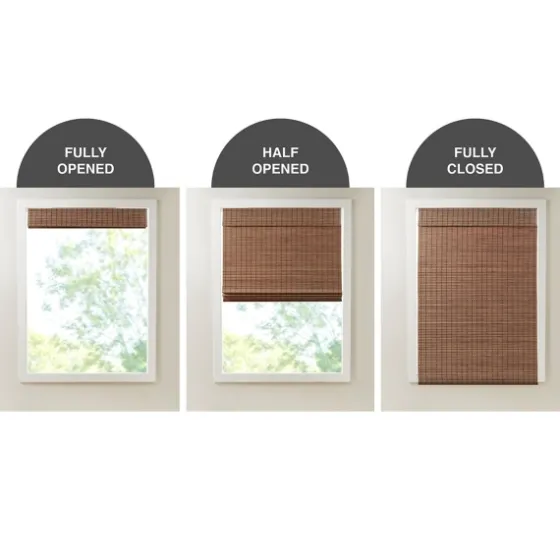Teak Bamboo Light Filtering Roman Shade, 27 In.-Kirkland's Home New