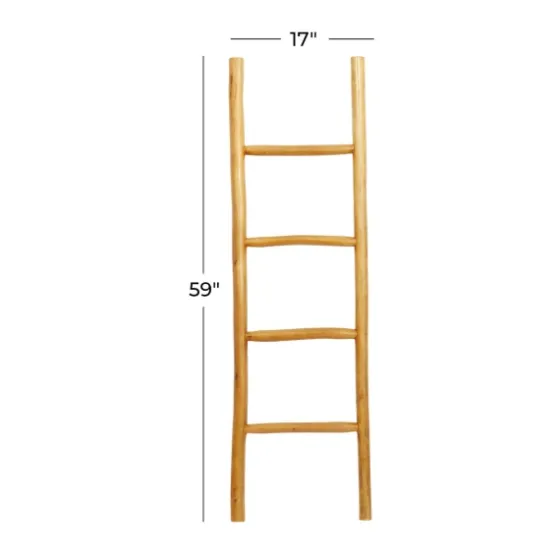 Teak Wood Leaning Ladder-Kirkland's Home Fashion