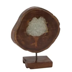 Teak Wood Raw Edge Crystal Figurine-Kirkland's Home Best