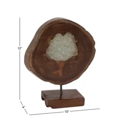 Teak Wood Raw Edge Crystal Figurine-Kirkland's Home Best