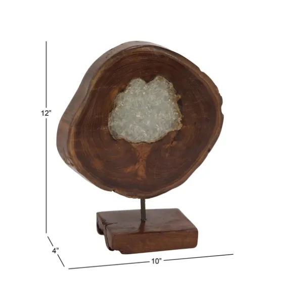 Teak Wood Raw Edge Crystal Figurine-Kirkland's Home Best