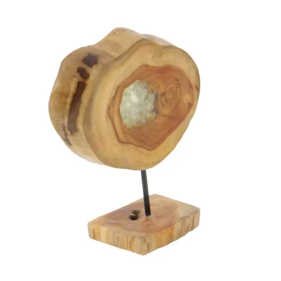 Teak Wood Raw Edge Crystal Figurine-Kirkland's Home Best