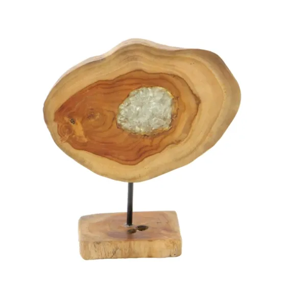 Teak Wood Raw Edge Crystal Figurine-Kirkland's Home Best