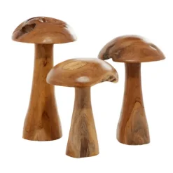 Teakwood Mushroom 3-Pc. Sculpture Set-Kirkland's Home Cheap