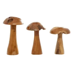 Teakwood Mushroom 3-Pc. Sculpture Set-Kirkland's Home Cheap