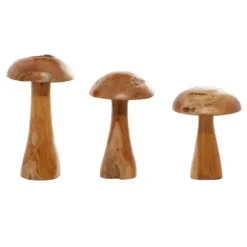 Teakwood Mushroom 3-Pc. Sculpture Set-Kirkland's Home Cheap