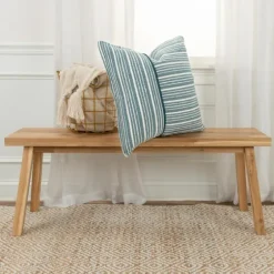 Teal And Ivory Directional Stripes Pillow-Kirkland's Home Best