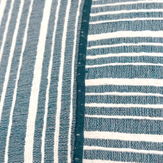 Teal And Ivory Directional Stripes Pillow-Kirkland's Home Best