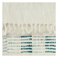 Teal And Ivory Woven Stripe Throw-Kirkland's Home Flash Sale