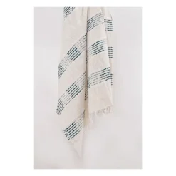 Teal And Ivory Woven Stripe Throw-Kirkland's Home Flash Sale