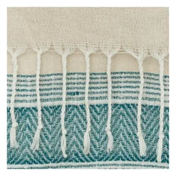 Teal And Natural Colorblock Chevron Throw-Kirkland's Home Best