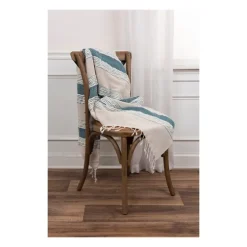 Teal And Natural Colorblock Chevron Throw-Kirkland's Home Best