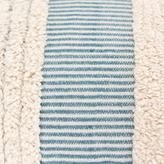 Teal And Natural Tufted Stripes Lumbar Pillow-Kirkland's Home New