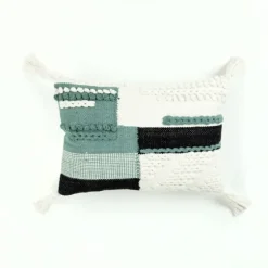 Teal Braided Color Block Lumbar Pillow-Kirkland's Home Cheap