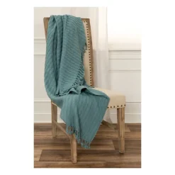 Teal Cable Knit Tassel Throw-Kirkland's Home Best Sale