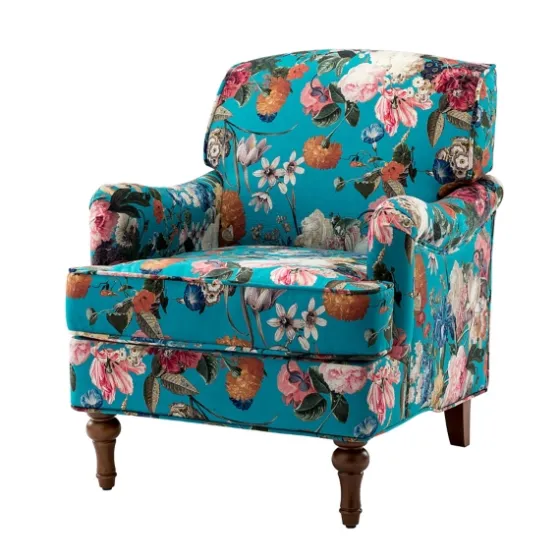 Teal Floral Classic Accent Chair-Kirkland's Home Cheap