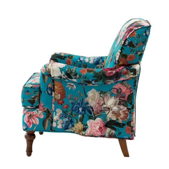 Teal Floral Classic Accent Chair-Kirkland's Home Cheap