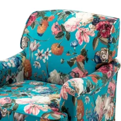 Teal Floral Classic Accent Chair-Kirkland's Home Cheap