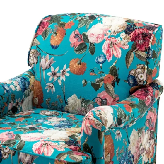 Teal Floral Classic Accent Chair-Kirkland's Home Cheap