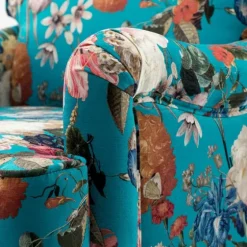Teal Floral Classic Accent Chair-Kirkland's Home Cheap