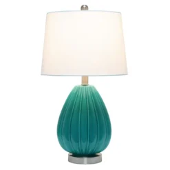 Teal Glass Pleated Table Lamp-Kirkland's Home Clearance