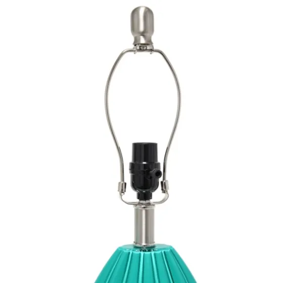 Teal Glass Pleated Table Lamp-Kirkland's Home Clearance