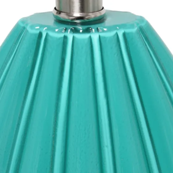 Teal Glass Pleated Table Lamp-Kirkland's Home Clearance