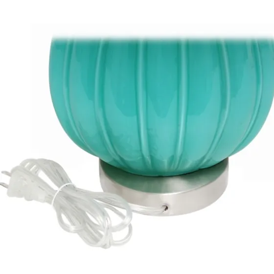Teal Glass Pleated Table Lamp-Kirkland's Home Clearance