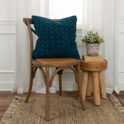 Teal Looped Cotton Throw Pillow-Kirkland's Home Cheap