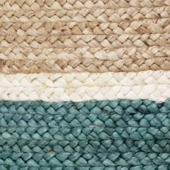 Teal Off White Woven Basket With Tassel, 17 In.-Kirkland's Home Hot