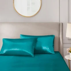 Teal Satin Standard 2-Pc. Pillow Case Set-Kirkland's Home Store
