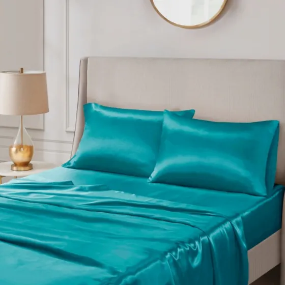Teal Satin Standard 2-Pc. Pillow Case Set-Kirkland's Home Store