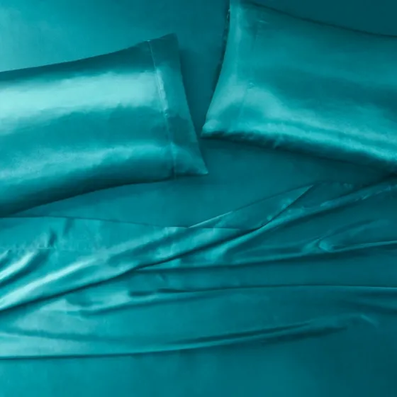 Teal Satin Standard 2-Pc. Pillow Case Set-Kirkland's Home Store