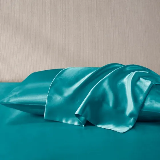 Teal Satin Standard 2-Pc. Pillow Case Set-Kirkland's Home Store