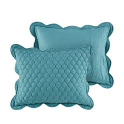 Teal Scalloped Crinkle 3-Pc. Full/Queen Quilt Set-Kirkland's Home Store