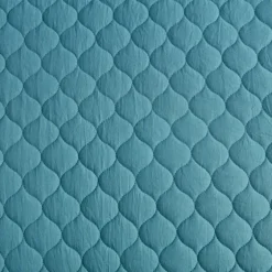 Teal Scalloped Crinkle 3-Pc. Cali King Quilt Set-Kirkland's Home Outlet