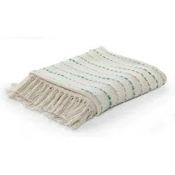 Teal Shimmer Stripe Woven Throw-Kirkland's Home New