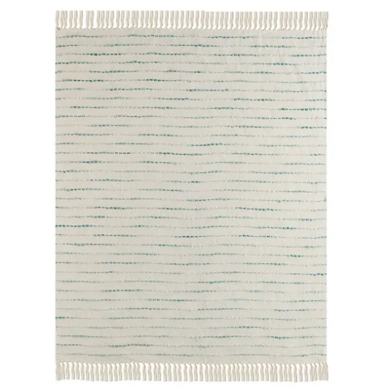 Teal Shimmer Stripe Woven Throw-Kirkland's Home New