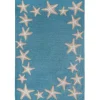 Teal Starfish Border Outdoor Area Rug, 5X7-Kirkland's Home Store