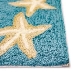 Teal Starfish Border Outdoor Area Rug, 5X7-Kirkland's Home Store