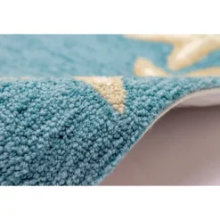 Teal Starfish Border Outdoor Area Rug, 5X7-Kirkland's Home Store
