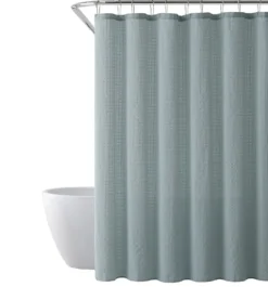 Teal Waffle Cotton Blend Shower Curtain-Kirkland's Home Best Sale