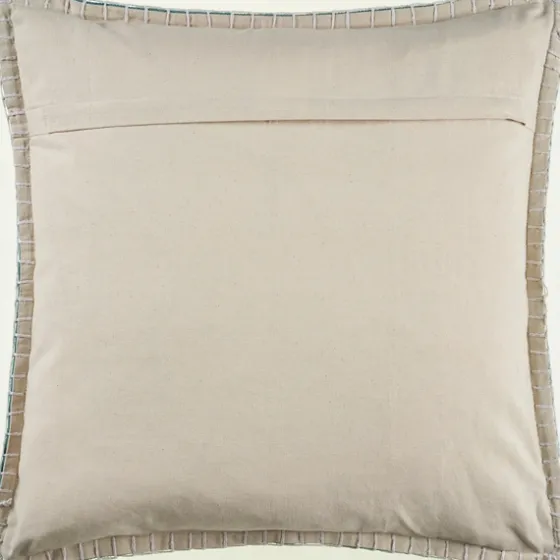 Teal With Embroidered Edge Pillow, 24 In.-Kirkland's Home Online