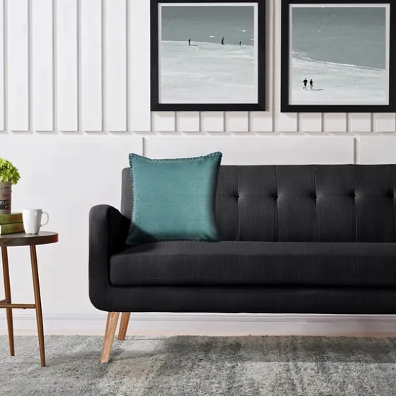Teal With Embroidered Edge Pillow, 24 In.-Kirkland's Home Online