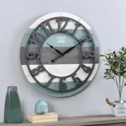 Teal Wood Plank Wall Clock-Kirkland's Home Flash Sale