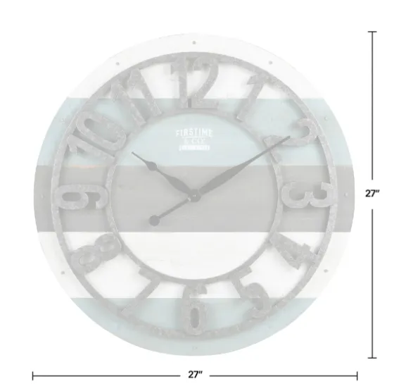 Teal Wood Plank Wall Clock-Kirkland's Home Flash Sale