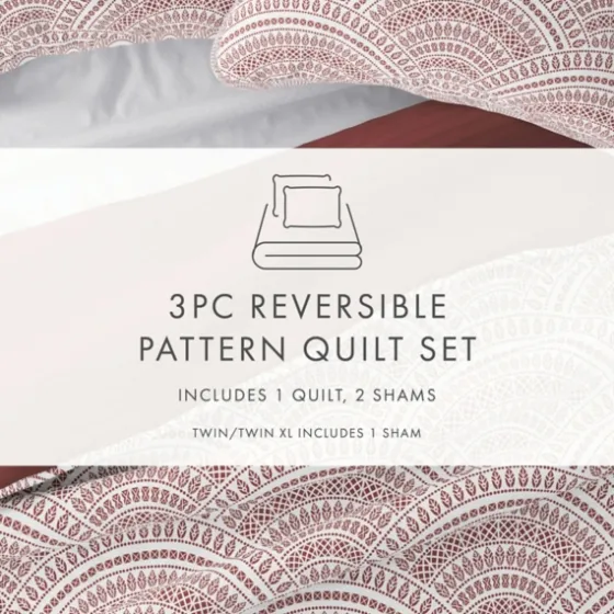 Terra Scalloped Reversible 3-Pc. King Quilt Set-Kirkland's Home Clearance