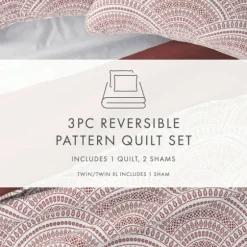 Terra Scalloped Reversible 3-Pc. Queen Quilt Set-Kirkland's Home Outlet