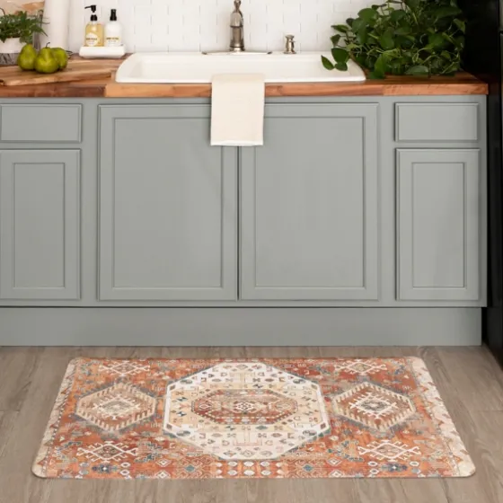 Terracotta Medallion Cushioned Kitchen Mat-Kirkland's Home Fashion
